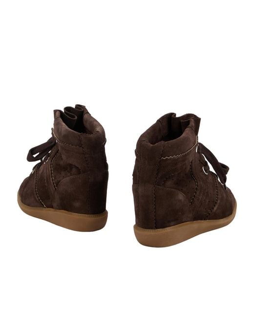 Isabel Marant Brown Bobby Lace-Up Wedge Sneakers