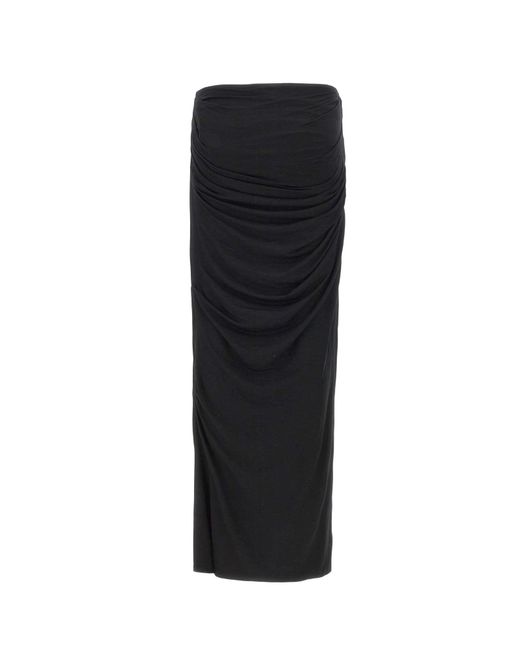 Entire studios Black Draped Maxi Skirt
