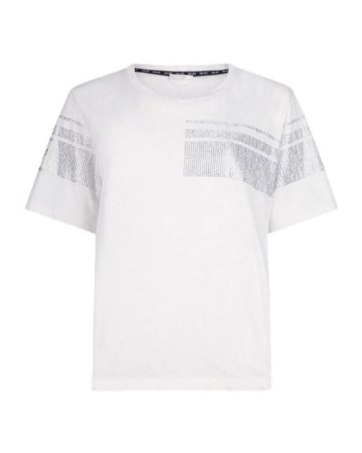 Liu Jo White T-Shirt With Rhinestones