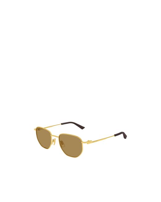 Bottega Veneta Metallic Hexagonal Sunglasses for men