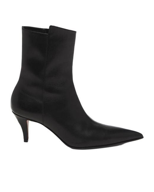 McQueen Black Birdee Pointed-Toe Ankle Boots