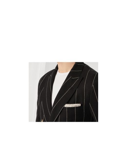 Brunello Cucinelli Gray Geometric Designed Pocket Square for men