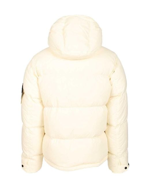 Stone Island Natural Drawstring Hooded Puffer Jacket for men