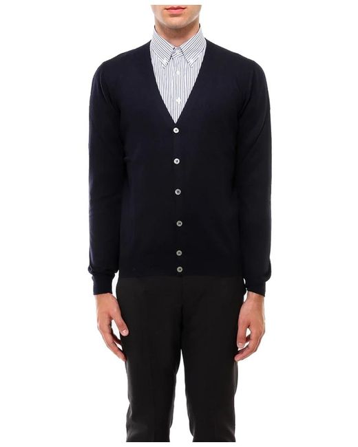 Gran Sasso Brown V-Neck Cardigan for men