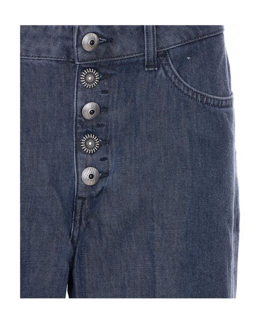 Dondup Blue Koons Tapered Cuffed Jeans