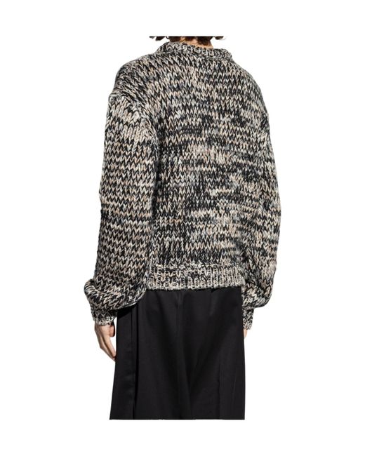 Lemaire Gray Textured Wool Sweater for men