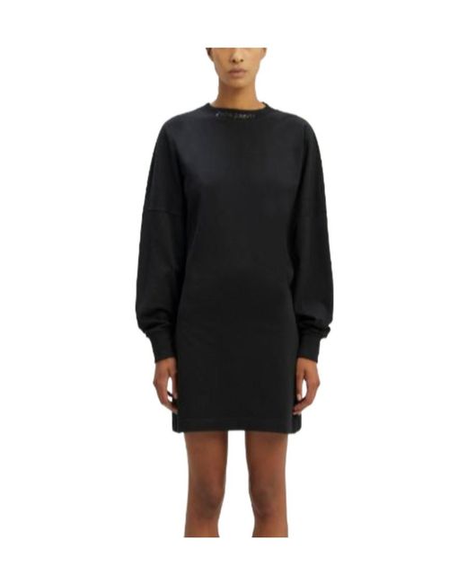 Palm Angels Blue Logo-Print Sweatshirt Dress