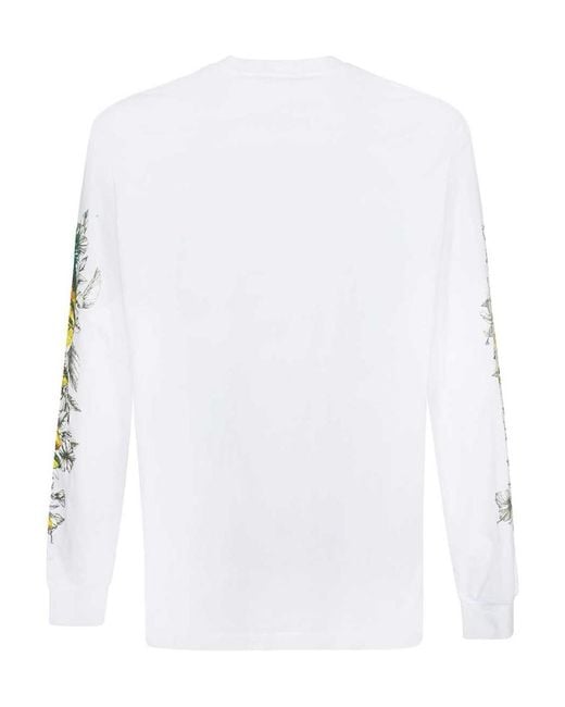 MSGM White Club Paradiso Print Long-Sleeve T-Shirt for men