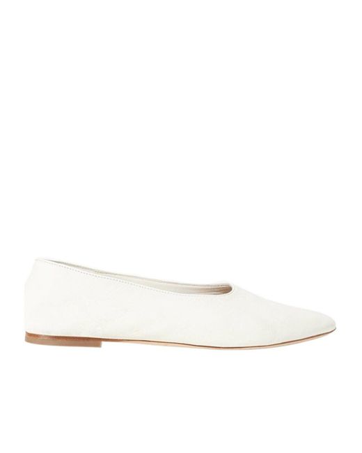 Staud White Round Head Ballet Shoes