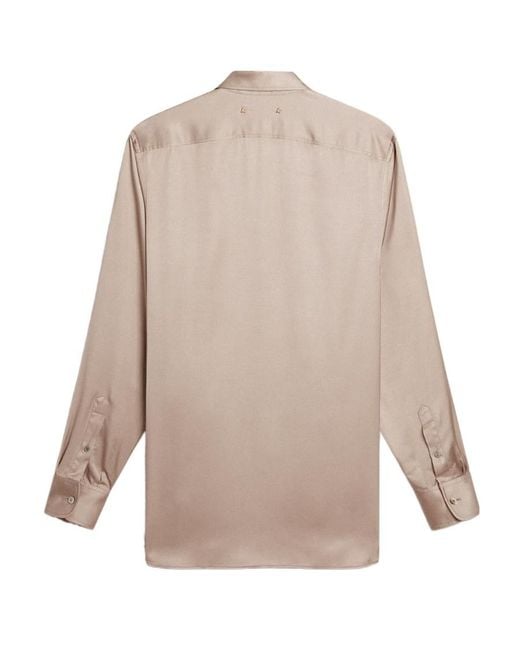 Golden Goose Deluxe Brand Natural Batilda Boyfriend Long Sleeved Satin Shirt