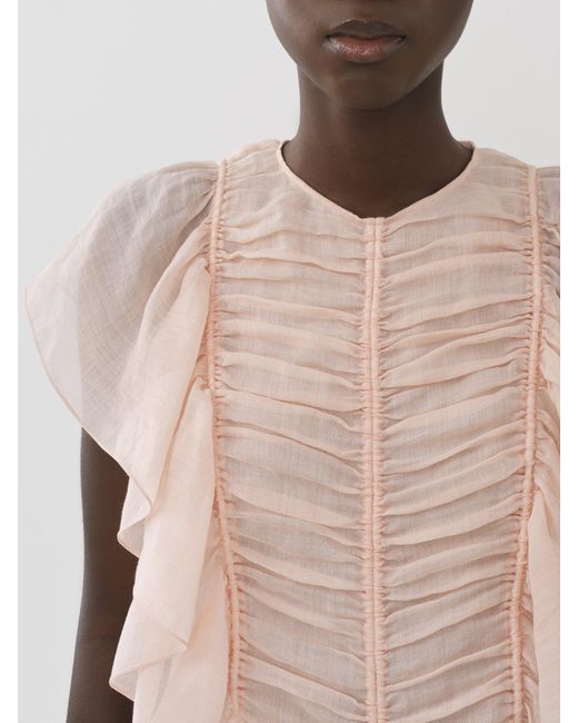 Chloé Pink Chloé Ruffled Ruched Top