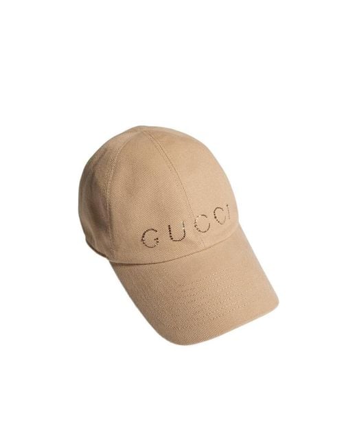 Gucci Natural Printed Buttonless Crown Baseball Hat