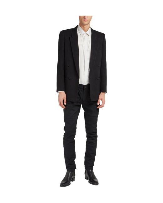 Saint Laurent Black Double-Breasted Suit Jacket for men