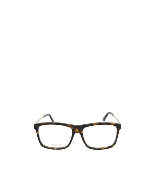 Gucci White Rectangle-Frame Glasses for men