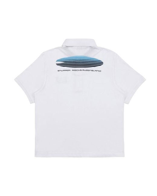 EA7 White Logo Printed Polo Shirt for men
