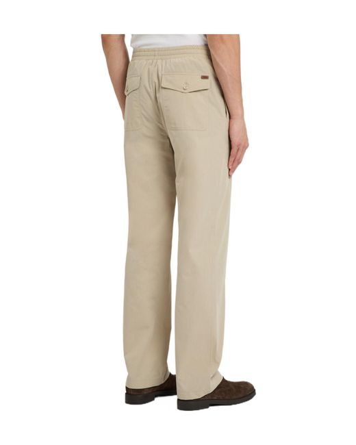 Tod's Natural Straight-Leg Cotton-Blend Trousers for men