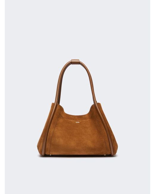 Max Mara Brown Horizontal Suede Marine Bag
