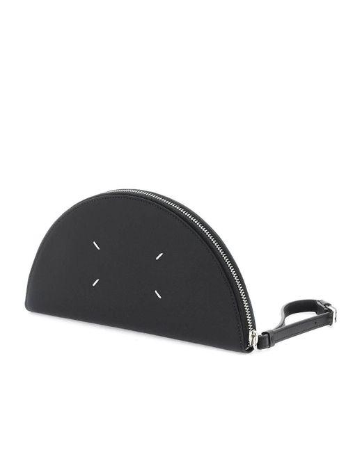 Maison Margiela Black Logo Printed Zipped Pouch for men