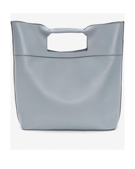 McQueen Gray Logo Printed Bow-Detailed Tote Bag for men