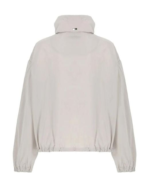 Herno White Drawstring Zip-Up Jacket