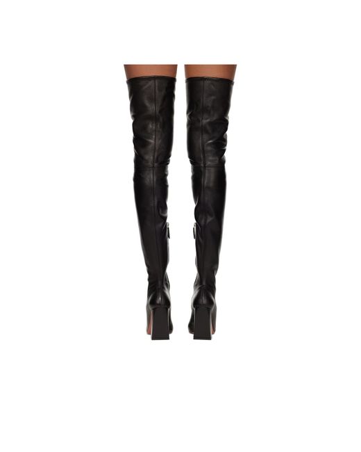 AMINA MUADDI Black Square Toe Boots