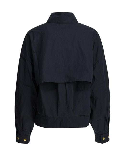 Barbour Black Logo Detailed Zipped Jacket