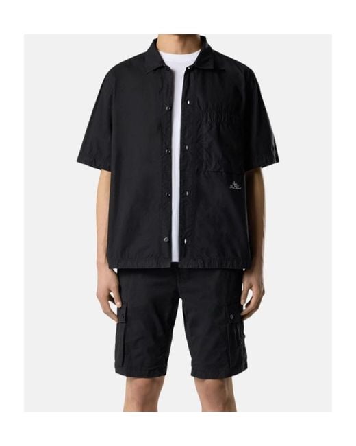 Stone Island Black Comfort-Fit Short-Sleeve Shirt With Chest Pocket for men