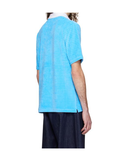 Casablanca Blue Organic-Cotton Polo Shirt for men
