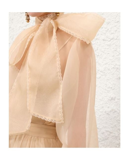 Zimmermann Natural 'Memento Organza' Blouse