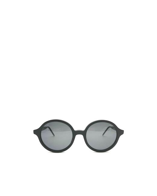 Thom Browne White Eyewear Round Frame Sunglasses
