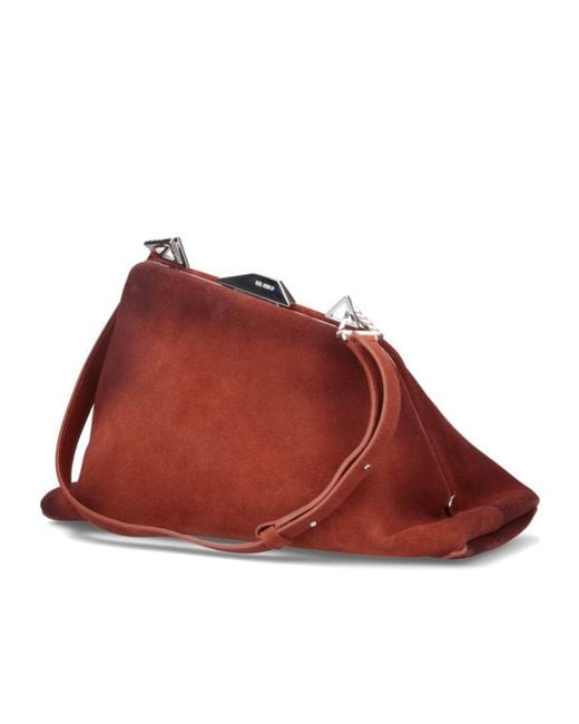 The Attico Red The Logo Detailed Clutch Bag