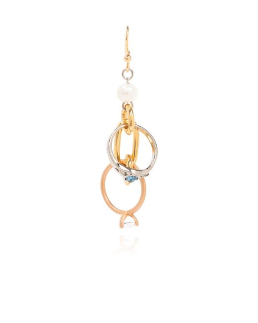 Marni Metallic Embellished Hoop Earrings