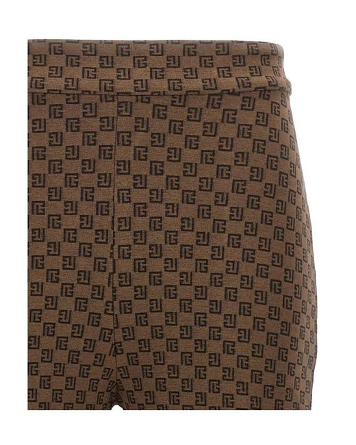 Balmain Brown Mini Monogram Knit Trousers
