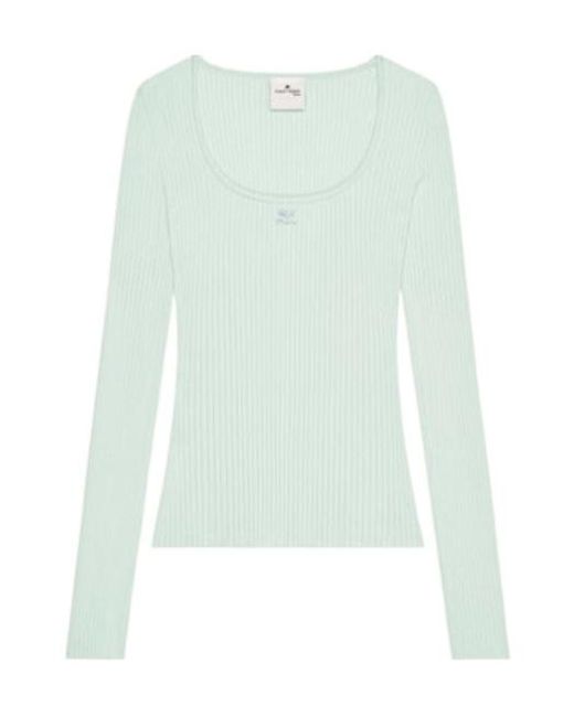 Courreges Green Ribbed Top