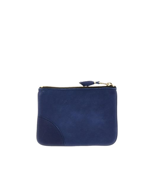 Comme des Garçons Blue Zipper Wallet for men