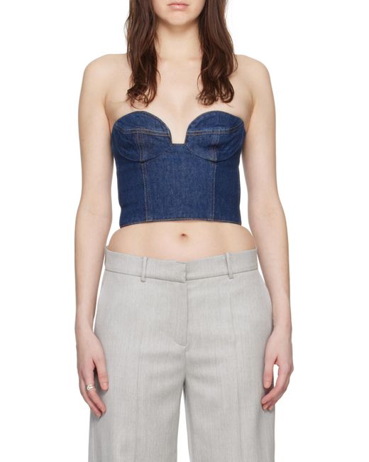 Magda Butrym Blue Denim Corset Top