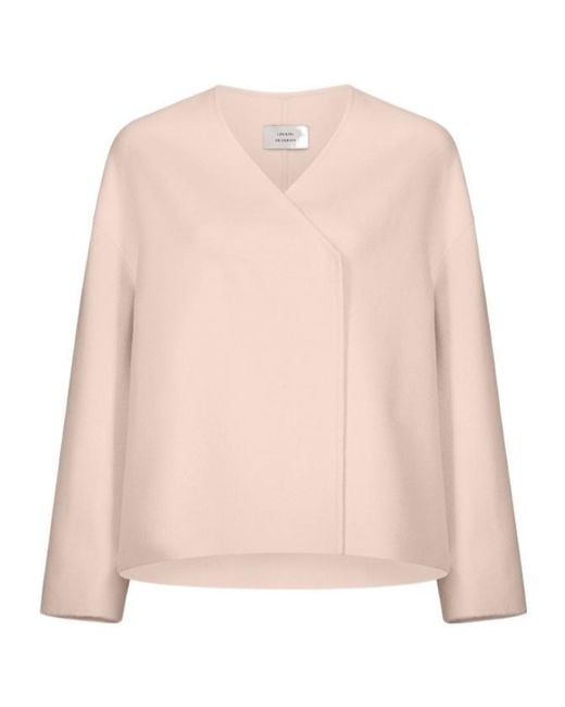 Loulou de Saison Pink Maara Asymmetric Collarless Jacket