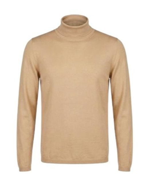 Max Mara Natural High-Neck Knitted Sweater