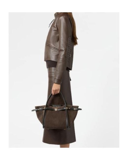Tod's Brown T Signature Small Shoulder Bag