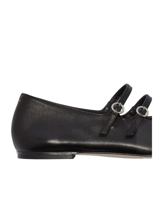 Aeyde Black Minimalist Flat Shoes