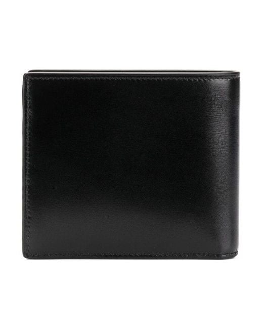 Saint Laurent Black Monogram Logo Plaque Bi-Fold Wallet for men