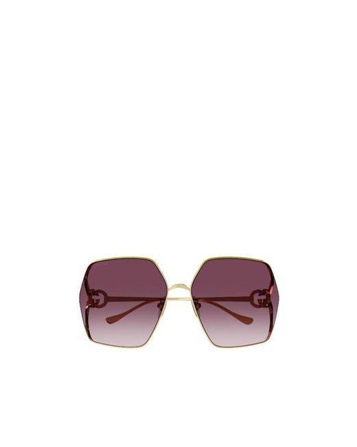 Gucci Purple Eyewear Oversized Rectangular Sunglasses