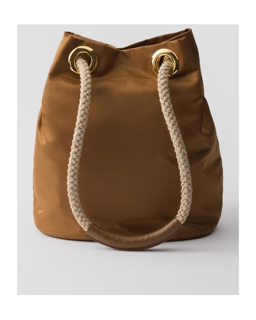 Prada Brown Mariner Re-Nylon Small Bucket Bag