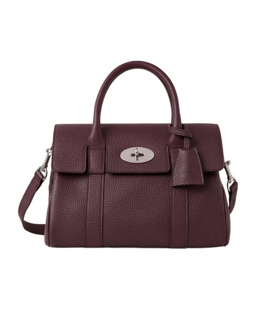 Mulberry Purple Bayswater Foldover Top Small Tote Bag