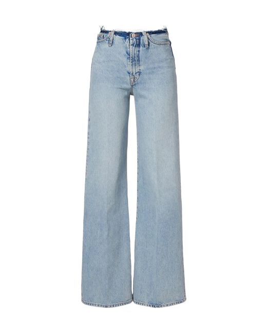 7 For All Mankind Blue Lotta Wide-Leg Jeans