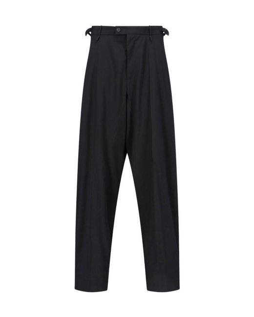Balenciaga Black Loop Belted Wide-Leg Pants for men