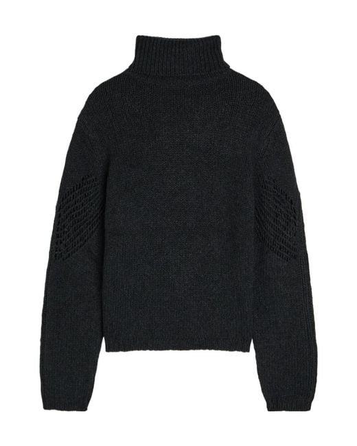 Our Legacy Black Cage-Knit Merino Wool Jumper