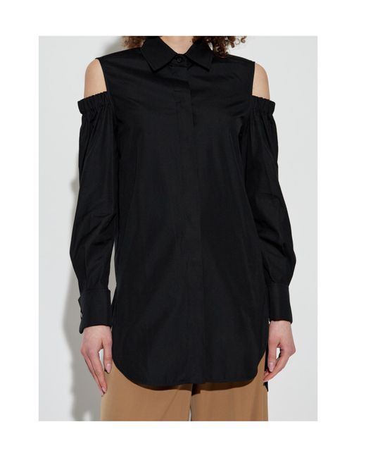 Max Mara Black Ragni Cut-Out Button-Up Shirt