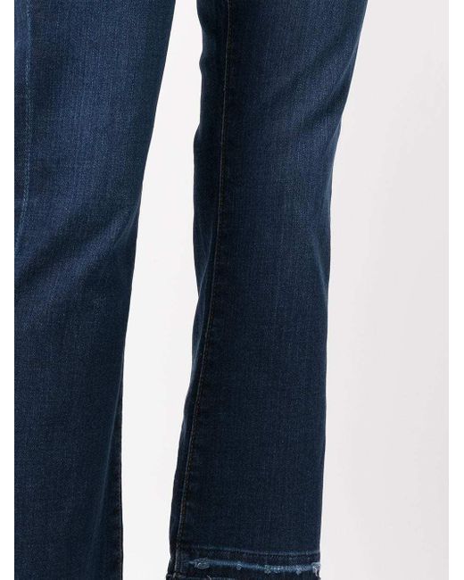 FRAME Blue High-Rise Cropped Flared Jeans