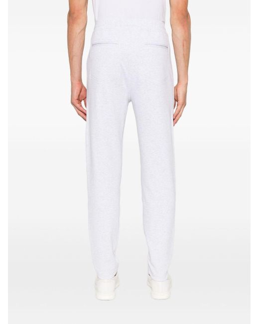 Brunello Cucinelli White Cotton Track Pants for men